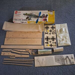 Sterling Models Balsa Wood Stuka Dive Bomber  Model A6 Airplane Open Box